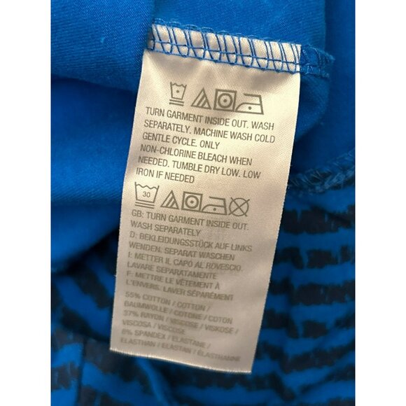 H By Halston Blue Sleeveless Striped Hi Low Relaxed Casual Summer Dress Size MP - Picture 4 of 6